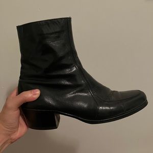 Mens Vintage saint Laurent designer collection boots black leather